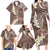 Mocha Mousse Polynesian Tribal Frangipani Tropical Vibe Family Matching Long Sleeve Bodycon Dress and Hawaiian Shirt