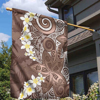 Mocha Mousse Polynesian Tribal Frangipani Tropical Vibe Garden Flag LT14 - Polynesian Pride