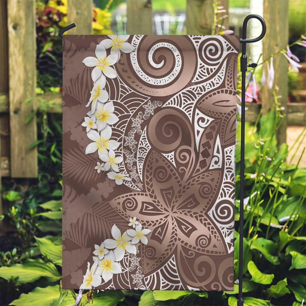 Mocha Mousse Polynesian Tribal Frangipani Tropical Vibe Garden Flag LT14 Garden Flag Mocha Mousse - Polynesian Pride