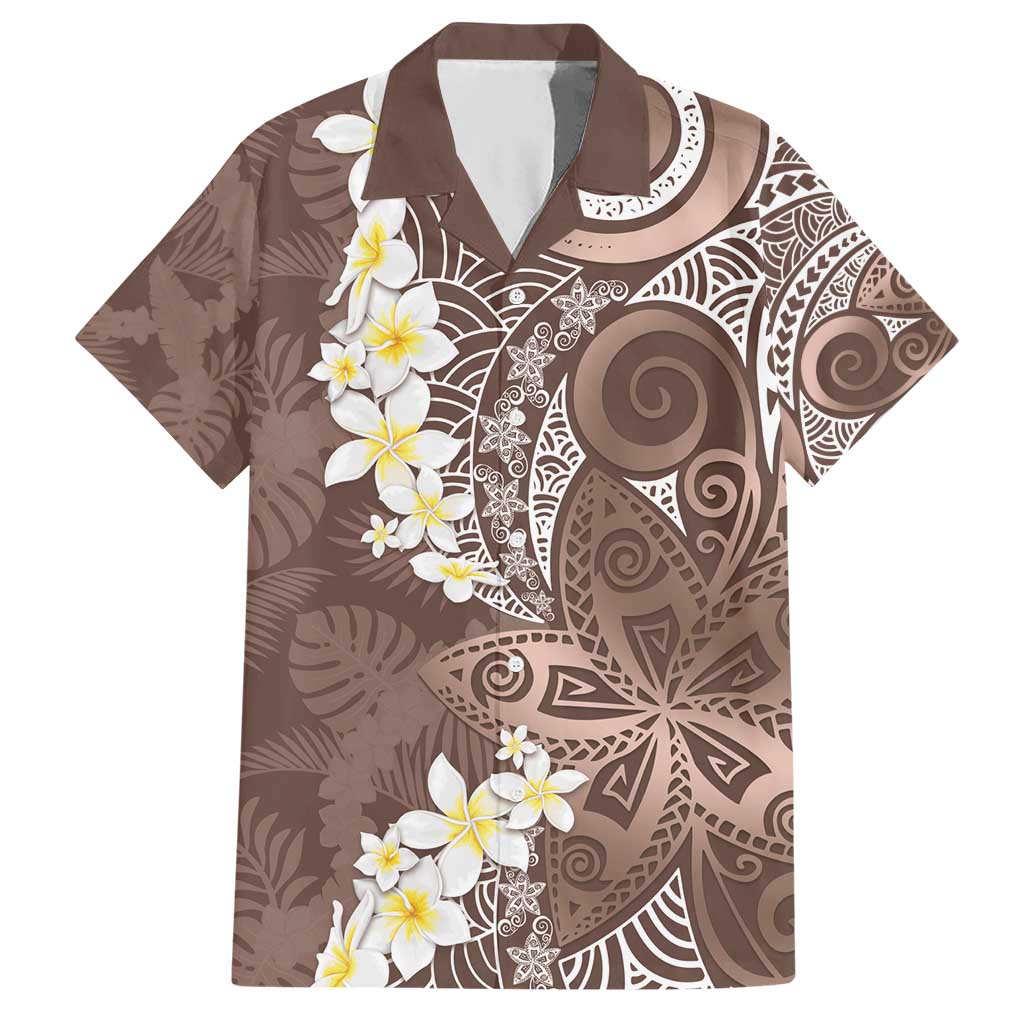 Mocha Mousse Polynesian Tribal Frangipani Tropical Vibe Hawaiian Shirt LT14 Mocha Mousse - Polynesian Pride