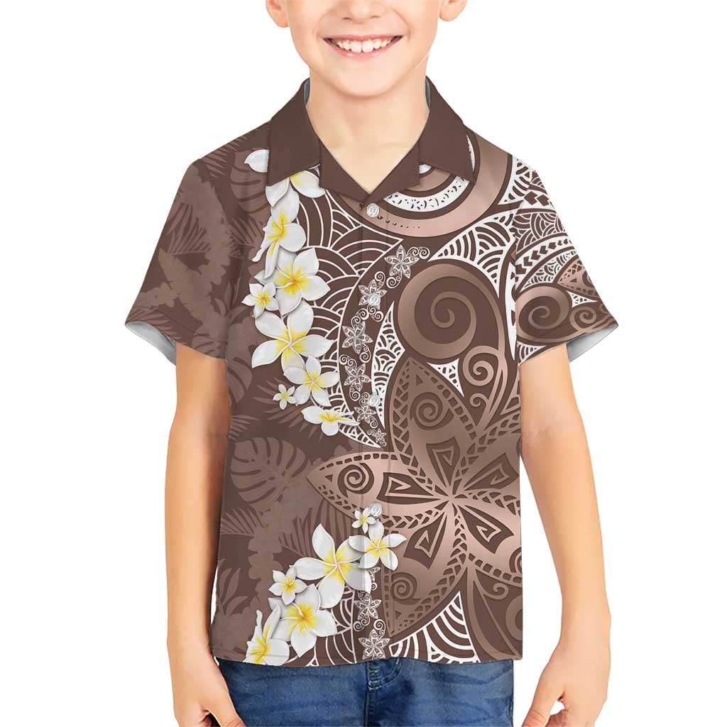 Mocha Mousse Polynesian Tribal Frangipani Tropical Vibe Hawaiian Shirt LT14 - Polynesian Pride