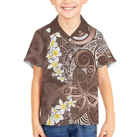 Mocha Mousse Polynesian Tribal Frangipani Tropical Vibe Hawaiian Shirt LT14 - Polynesian Pride