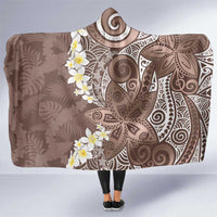 Mocha Mousse Polynesian Tribal Frangipani Tropical Vibe Hooded Blanket LT14 One Size Mocha Mousse - Polynesian Pride