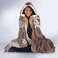 Mocha Mousse Polynesian Tribal Frangipani Tropical Vibe Hooded Blanket LT14 - Polynesian Pride