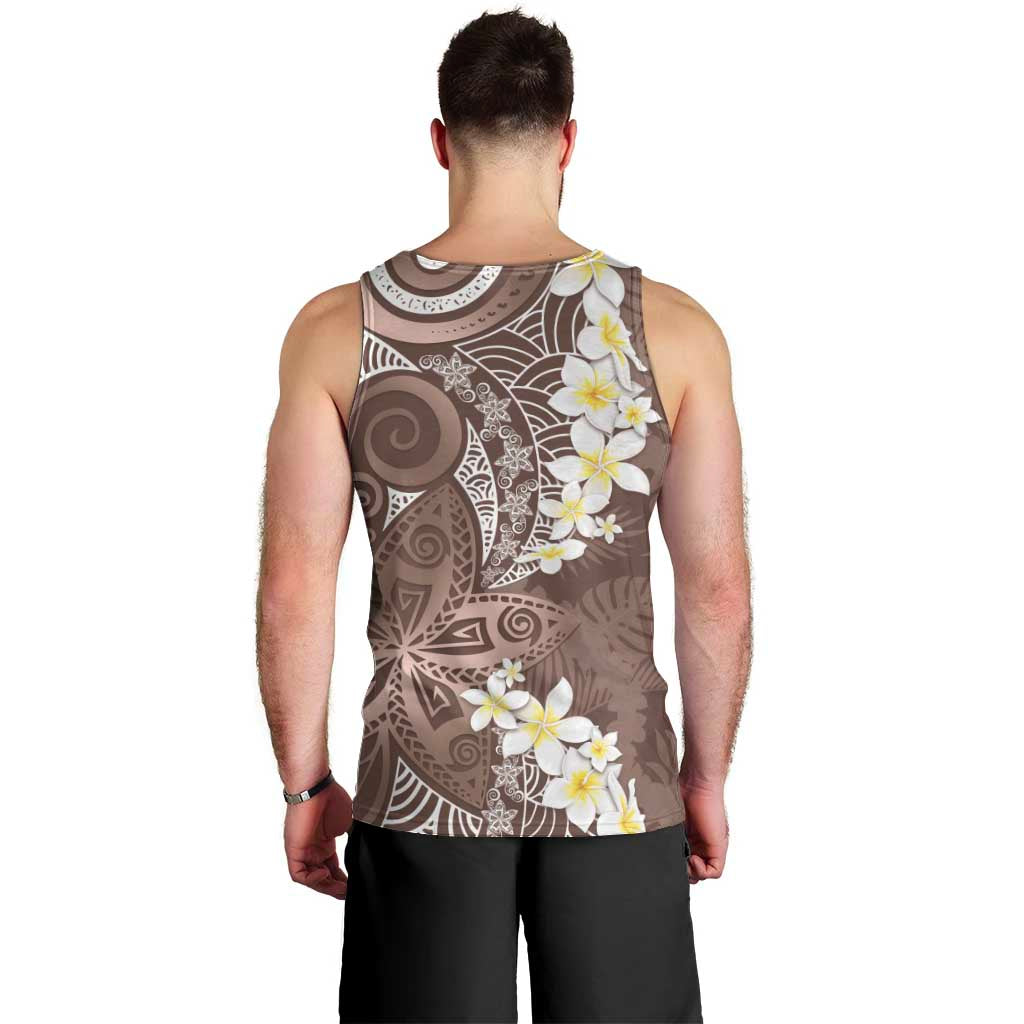 Mocha Mousse Polynesian Tribal Frangipani Tropical Vibe Men Tank Top LT14 - Polynesian Pride