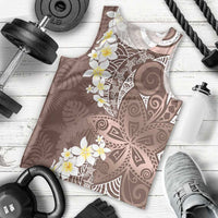 Mocha Mousse Polynesian Tribal Frangipani Tropical Vibe Men Tank Top LT14 - Polynesian Pride
