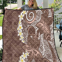 Mocha Mousse Polynesian Tribal Frangipani Tropical Vibe Quilt