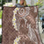 Mocha Mousse Polynesian Tribal Frangipani Tropical Vibe Quilt