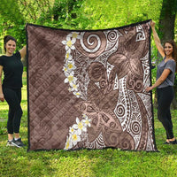 Mocha Mousse Polynesian Tribal Frangipani Tropical Vibe Quilt