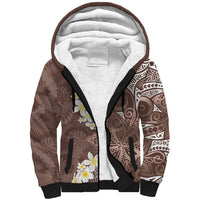 Mocha Mousse Polynesian Tribal Frangipani Tropical Vibe Sherpa Hoodie LT14 Unisex Mocha Mousse - Polynesian Pride