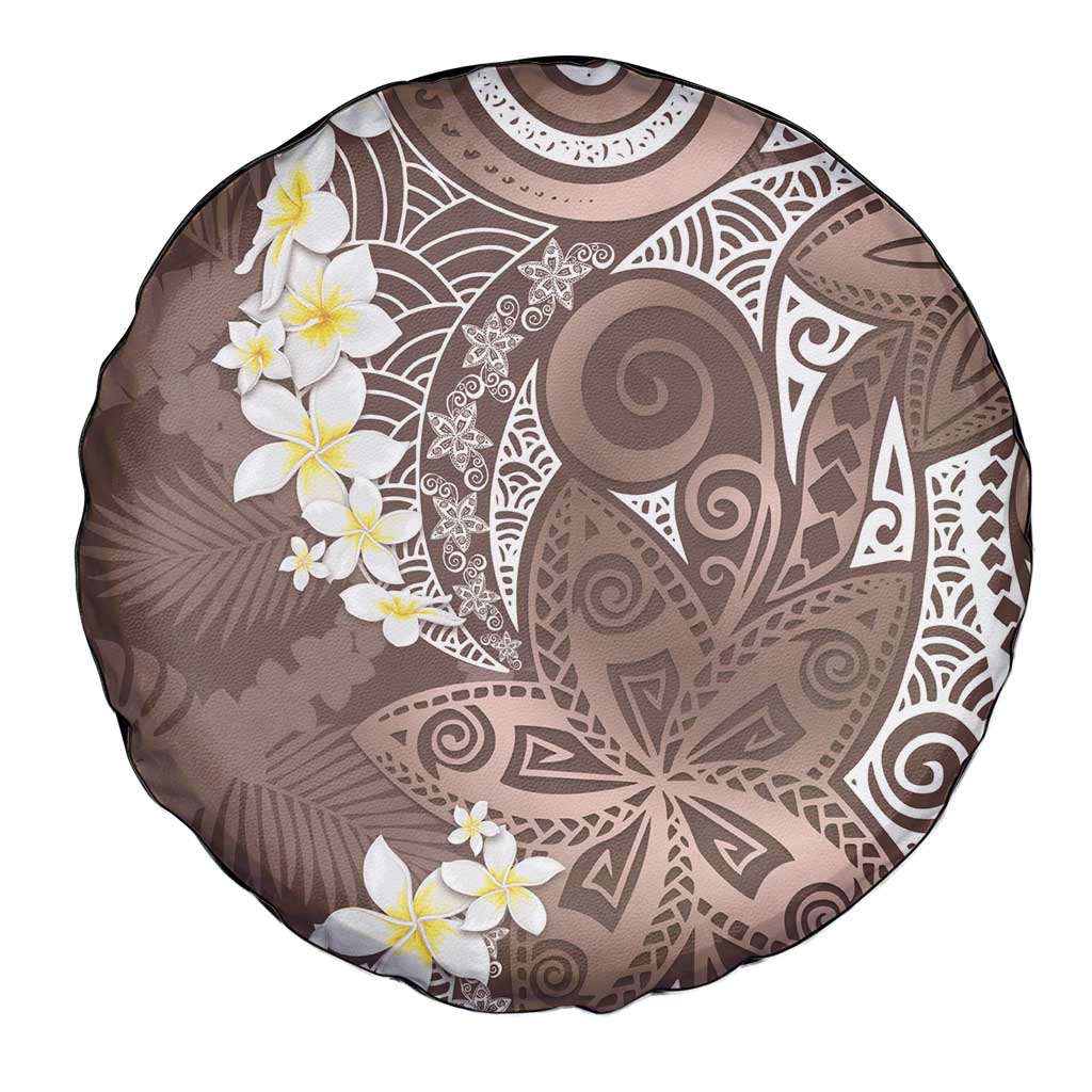Mocha Mousse Polynesian Tribal Frangipani Tropical Vibe Spare Tire Cover LT14 - Polynesian Pride