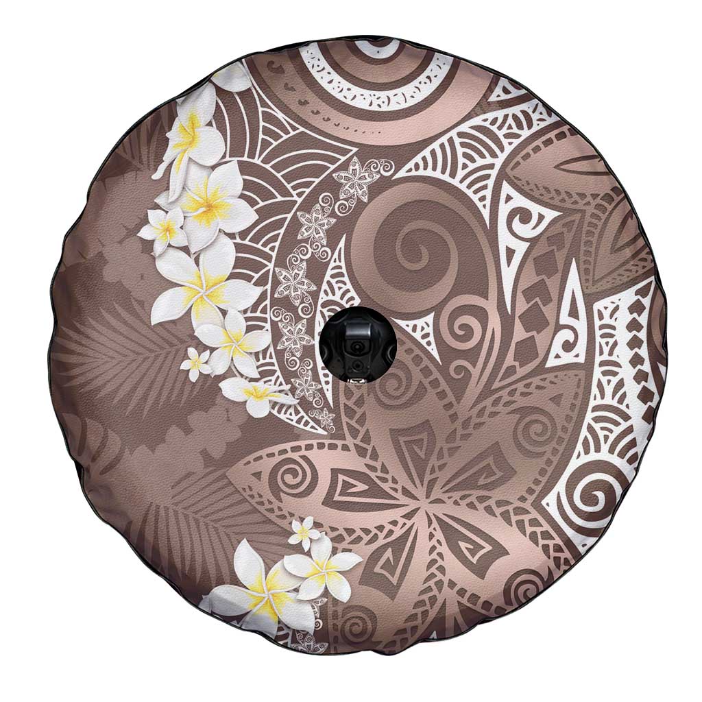 Mocha Mousse Polynesian Tribal Frangipani Tropical Vibe Spare Tire Cover LT14 - Polynesian Pride