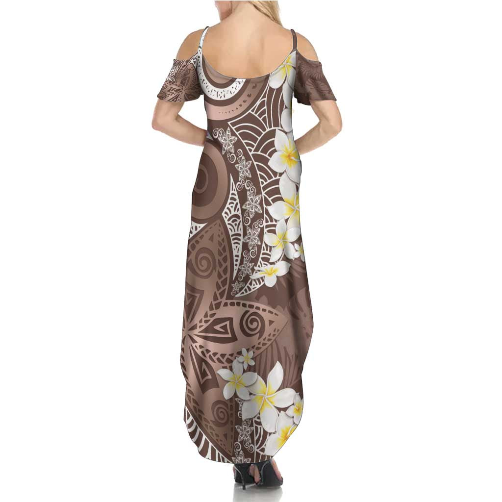 Mocha Mousse Polynesian Tribal Frangipani Tropical Vibe Summer Maxi Dress LT14 - Polynesian Pride