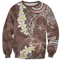 Mocha Mousse Polynesian Tribal Frangipani Tropical Vibe Sweatshirt LT14 Unisex Mocha Mousse - Polynesian Pride