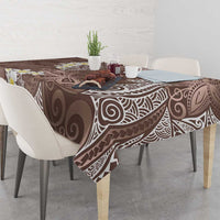 Mocha Mousse Polynesian Tribal Frangipani Tropical Vibe Tablecloth LT14 - Polynesian Pride