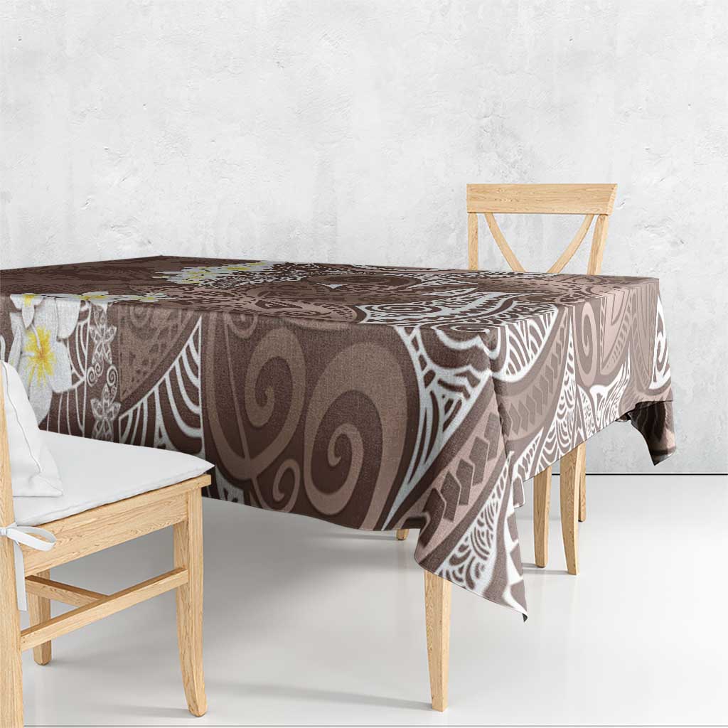 Mocha Mousse Polynesian Tribal Frangipani Tropical Vibe Tablecloth LT14 - Polynesian Pride
