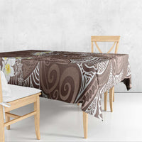 Mocha Mousse Polynesian Tribal Frangipani Tropical Vibe Tablecloth LT14 - Polynesian Pride