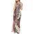 Mocha Mousse Polynesian Tribal Frangipani Tropical Vibe Tank Maxi Dress