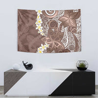 Mocha Mousse Polynesian Tribal Frangipani Tropical Vibe Tapestry
