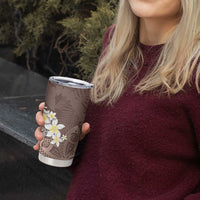 Mocha Mousse Polynesian Tribal Frangipani Tropical Vibe Tumbler Cup LT14 - Polynesian Pride
