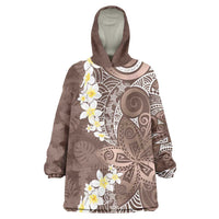 Mocha Mousse Polynesian Tribal Frangipani Tropical Vibe Wearable Blanket Hoodie LT14 One Size Mocha Mousse - Polynesian Pride