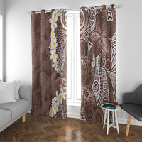 Mocha Mousse Polynesian Tribal Frangipani Tropical Vibe Window Curtain LT14 With Grommets Mocha Mousse - Polynesian Pride
