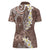 Mocha Mousse Polynesian Tribal Frangipani Tropical Vibe Women Polo Shirt