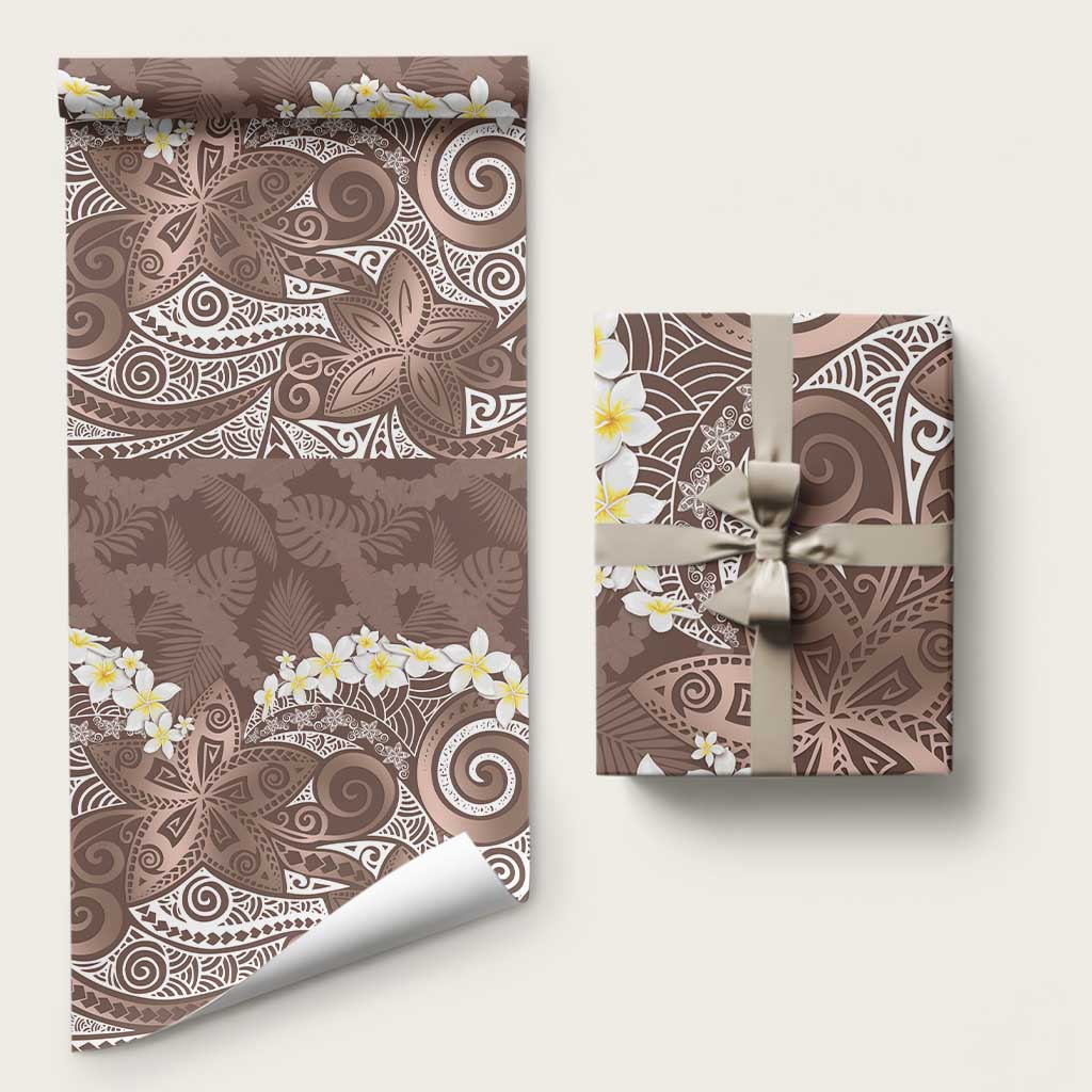 Mocha Mousse Polynesian Tribal Frangipani Tropical Vibe Wrapping Paper LT14 58" × 23" Mocha Mousse - Polynesian Pride