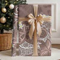 Mocha Mousse Polynesian Tribal Frangipani Tropical Vibe Wrapping Paper LT14 - Polynesian Pride