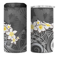 Gray Polynesian Tribal Frangipani Tropical Vibe 4 in 1 Can Cooler Tumbler LT14 One Size: 16 oz Gray - Polynesian Pride