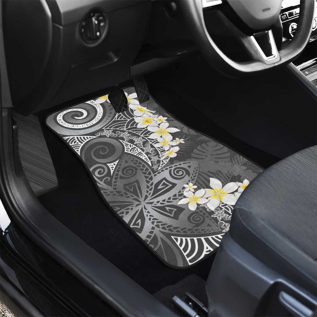 Gray Polynesian Tribal Frangipani Tropical Vibe Car Mats LT14 - Polynesian Pride