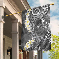 Gray Polynesian Tribal Frangipani Tropical Vibe Garden Flag LT14 House Flag Gray - Polynesian Pride