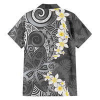Gray Polynesian Tribal Frangipani Tropical Vibe Hawaiian Shirt LT14 - Polynesian Pride