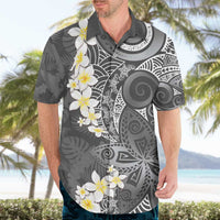 Gray Polynesian Tribal Frangipani Tropical Vibe Hawaiian Shirt LT14 - Polynesian Pride