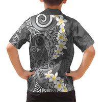 Gray Polynesian Tribal Frangipani Tropical Vibe Hawaiian Shirt LT14 - Polynesian Pride