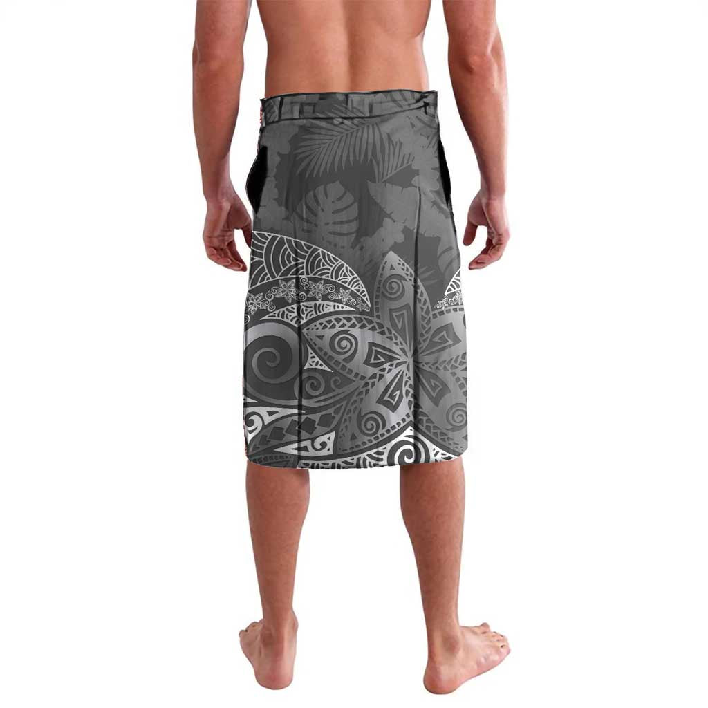 Gray Polynesian Tribal Frangipani Tropical Vibe Lavalava