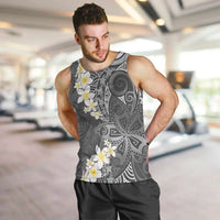 Gray Polynesian Tribal Frangipani Tropical Vibe Men Tank Top LT14 Gray - Polynesian Pride