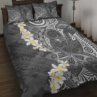 Gray Polynesian Tribal Frangipani Tropical Vibe Quilt Bed Set LT14 Gray - Polynesian Pride