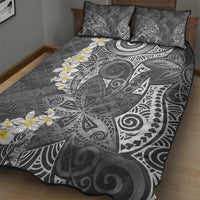 Gray Polynesian Tribal Frangipani Tropical Vibe Quilt Bed Set LT14 - Polynesian Pride
