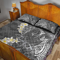 Gray Polynesian Tribal Frangipani Tropical Vibe Quilt Bed Set LT14 - Polynesian Pride