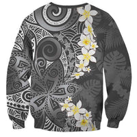 Gray Polynesian Tribal Frangipani Tropical Vibe Sweatshirt LT14 - Polynesian Pride