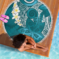 Cyan Polynesian Tribal Frangipani Tropical Vibe Beach Blanket LT14 - Polynesian Pride