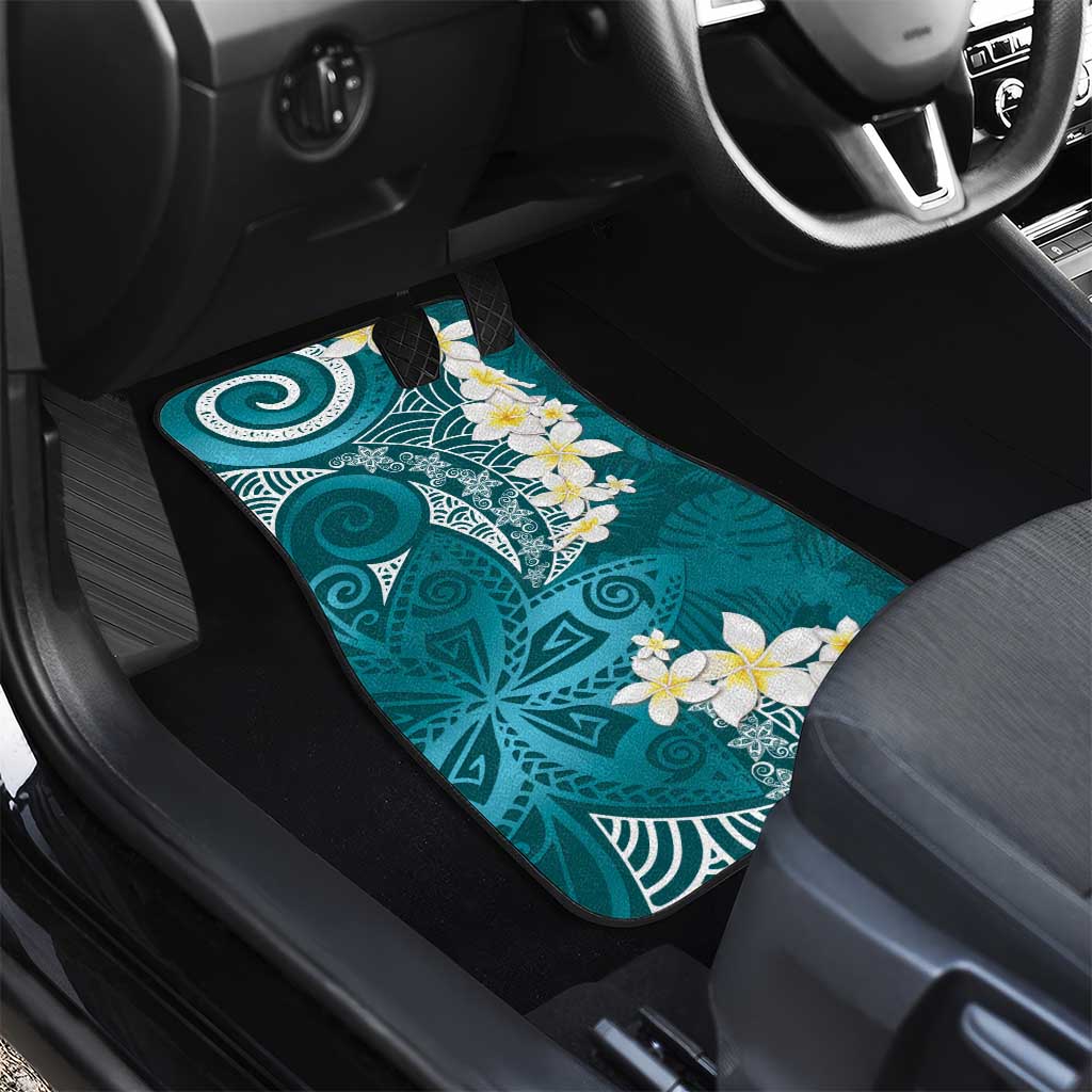 Cyan Polynesian Tribal Frangipani Tropical Vibe Car Mats LT14 - Polynesian Pride