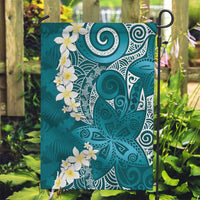 Cyan Polynesian Tribal Frangipani Tropical Vibe Garden Flag LT14 Garden Flag Cyan - Polynesian Pride