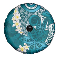 Cyan Polynesian Tribal Frangipani Tropical Vibe Spare Tire Cover LT14 - Polynesian Pride