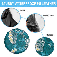 Cyan Polynesian Tribal Frangipani Tropical Vibe Spare Tire Cover LT14 - Polynesian Pride