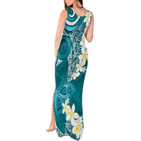 Cyan Polynesian Tribal Frangipani Tropical Vibe Tank Maxi Dress LT14 - Polynesian Pride