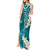 Cyan Polynesian Tribal Frangipani Tropical Vibe Tank Maxi Dress