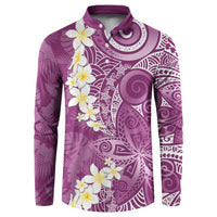 Pink Polynesian Tribal Frangipani Tropical Vibe Button Sweatshirt LT14 Pink - Polynesian Pride