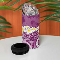 Pink Polynesian Tribal Frangipani Tropical Vibe 4 in 1 Can Cooler Tumbler LT14 - Polynesian Pride
